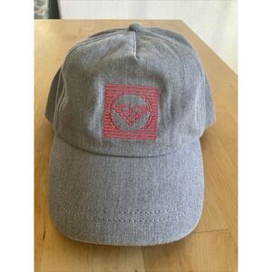 Roxy Strapback Hat Gray Adjustable Embroidered‎ Solid Vent Holes